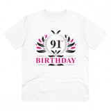 Generic Men's PC Cotton 91st Birthday Printed T Shirt (Color: White, Thread Count: 180GSM)