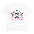 Generic Men's PC Cotton 22nd Birthday Printed T Shirt (Color: White, Thread Count: 180GSM)