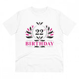 Generic Men's PC Cotton 22nd Birthday Printed T Shirt (Color: White, Thread Count: 180GSM)
