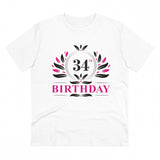Generic Men's PC Cotton 34th Birthday Printed T Shirt (Color: White, Thread Count: 180GSM)