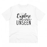 Men's PC Cotton Explore The Unseen Printed T Shirt (Color: White, Thread Count: 180GSM)