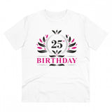 Generic Men's PC Cotton 25th Birthday Printed T Shirt (Color: White, Thread Count: 180GSM)