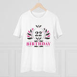 Generic Men's PC Cotton 22nd Birthday Printed T Shirt (Color: White, Thread Count: 180GSM)