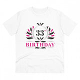 Generic Men's PC Cotton 33rd Birthday Printed T Shirt (Color: White, Thread Count: 180GSM)