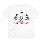 Generic Men's PC Cotton 43rd Birthday Printed T Shirt (Color: White, Thread Count: 180GSM)