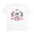 Generic Men's PC Cotton 20th Birthday Printed T Shirt (Color: White, Thread Count: 180GSM)