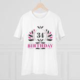 Generic Men's PC Cotton 34th Birthday Printed T Shirt (Color: White, Thread Count: 180GSM)