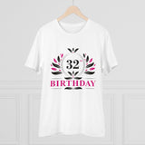 Generic Men's PC Cotton 32nd Birthday Printed T Shirt (Color: White, Thread Count: 180GSM)