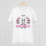 Generic Men's PC Cotton 51st Birthday Printed T Shirt (Color: White, Thread Count: 180GSM)