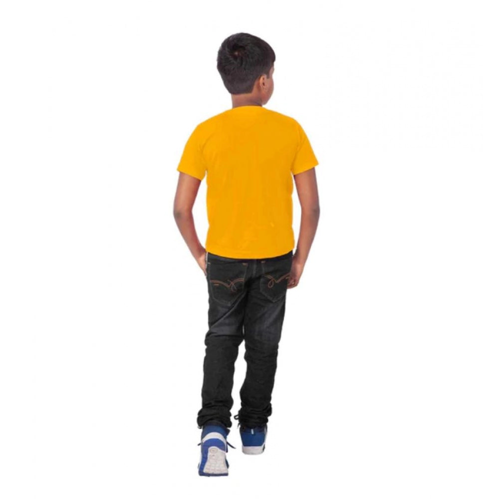 Boys Cotton Will Be Cool Half Sleeve TShirt (Mustard)