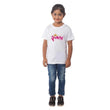 Girls Cotton Princess Half Sleeve TShirt (White)