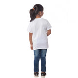 Girls Cotton Panda Glass Half Sleeve TShirt (White)