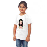 Girls Cotton Tribal Half Sleeve TShirt (White)