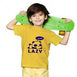 Boys Cotton Lazy Half Sleeve TShirt (Mustard)
