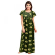 Women's Cotton Printed Maxi Nighty (Green)