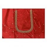 Women's Cotton Silk Self Design Unstitched Blouse Piece (Red, 80-100 cm)