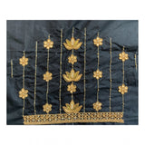 Women's Cotton Silk Self Design Unstitched Blouse Piece (Black, 80-100 cm)