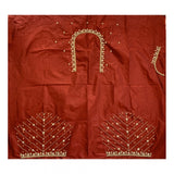 Generic Women's Cotton Silk Self Design Unstitched Blouse Piece (Maroon, 80-100 cm)