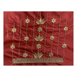 Women's Cotton Silk Self Design Unstitched Blouse Piece (Maroon, 80-100 cm)