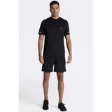 Generic Men's Casual Half sleeve Solid Polyester Crew Neck T-shirt (Black)