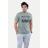 Men's Casual Half sleeve Printed Cotton Crew Neck T-shirt (Grey)