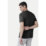 Men's Casual Half sleeve Printed Cotton Round Neck T-shirt (Dark Grey)