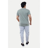 Men's Casual Half sleeve Printed Cotton Crew Neck T-shirt (Grey)