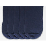 Generic 5 Pairs Unisex Casual Cotton Blended Solid Ankle length Socks (Navy)
