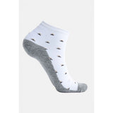 Generic 4 Pairs Men's Casual Cotton Blended Printed Mid-Calf length Socks (White)