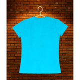 Girl's Casual Short Sleeve Pom Pom Balls Cotton T Shirt (Blue)
