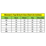 Women's Georgette Embroidery 3-4th Sleeve V-Neck Kurti (Purple)