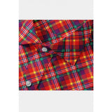 Men's Cotton Blended Checked Full Sleeve Shirt (Red)