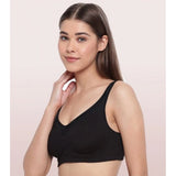Women's Cotton Full Support Bra (Black)
