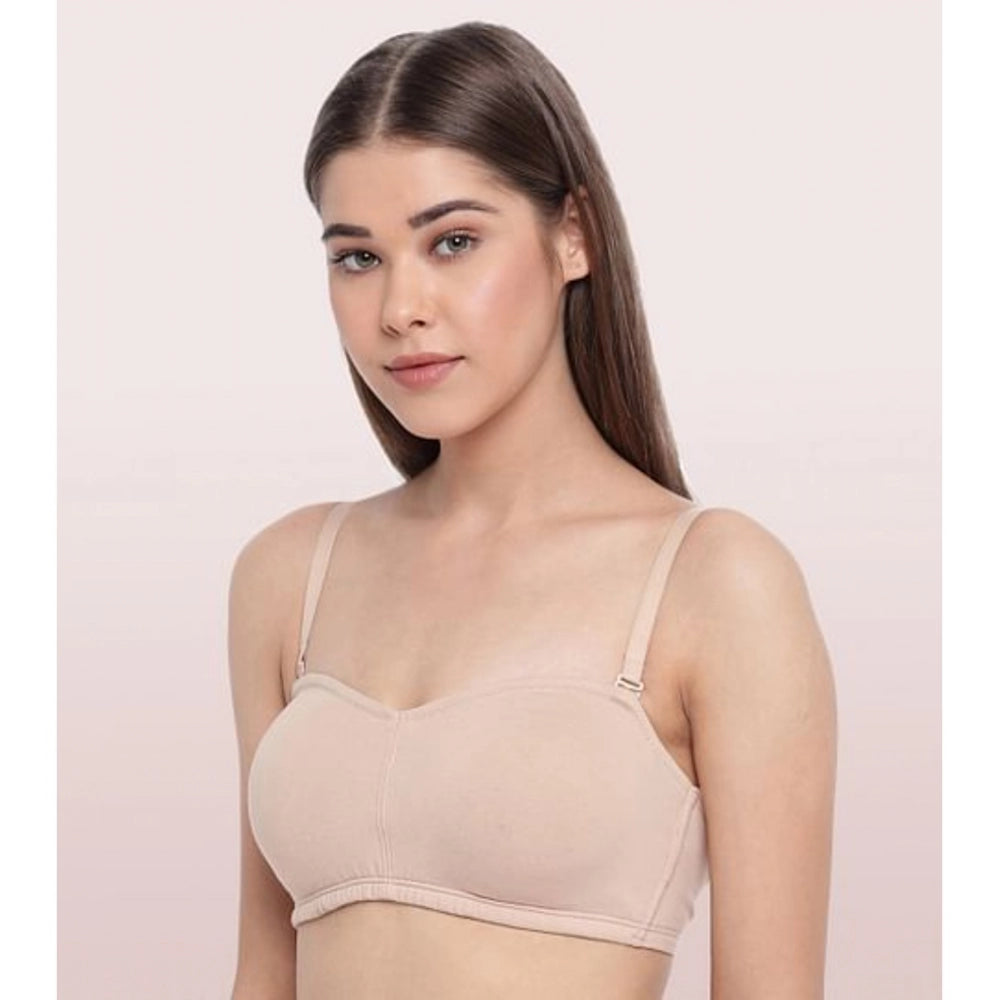 Women's Cotton Strapless Bra (Skin)