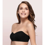 Women's Cotton Strapless Bra (Black)
