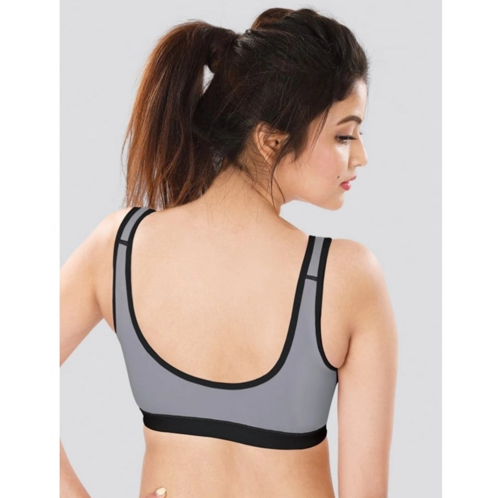 Women's 4D Stretch Sports Bra (Black-Grey)