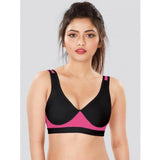 Women's 4D Stretch Sports Bra (Black-Pink)