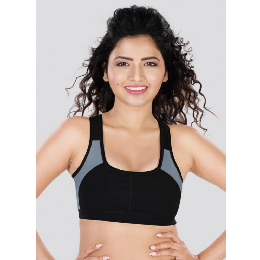 Women's 4D Stretch Sports Bra (Black-Grey)