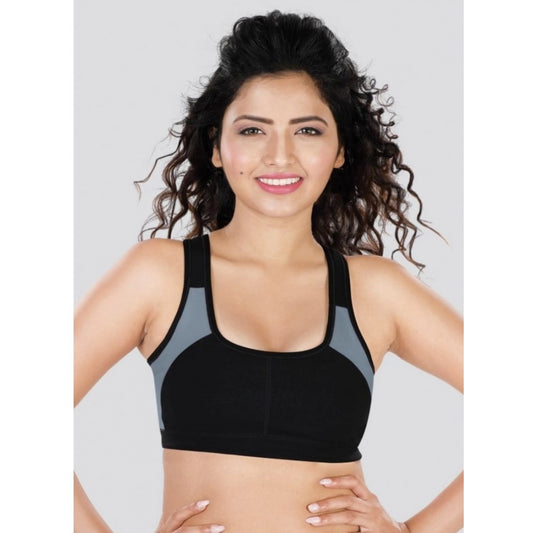 Women's 4D Stretch Sports Bra (Black-Grey)