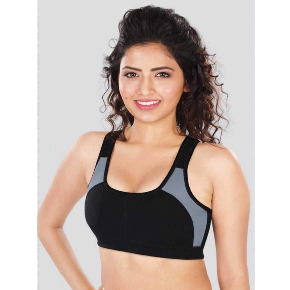 Women's 4D Stretch Sports Bra (Black-Grey)