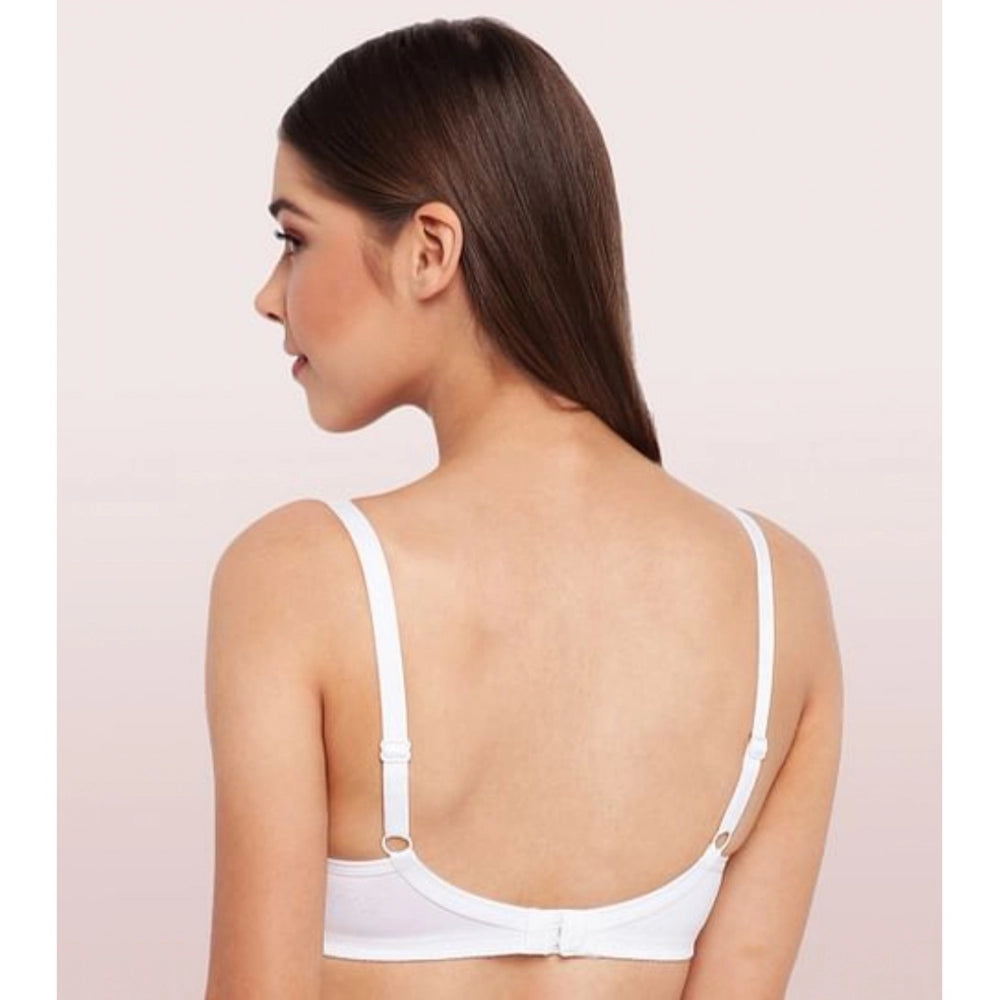 Women's Cotton Everyday Non Padded And Wirefree Bra (White)