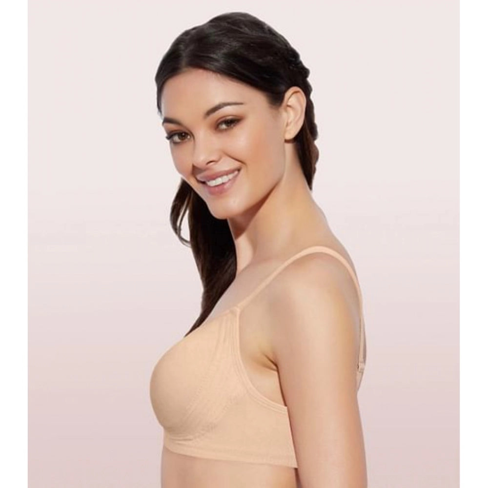 Women's Cotton Everyday Non Padded And Wirefree Bra (Skin)