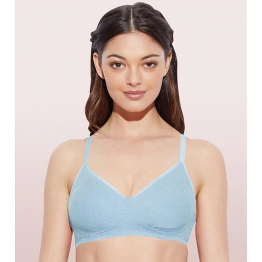Women's Cotton Everyday Non Padded And Wirefree Bra (Chambray-Melange)