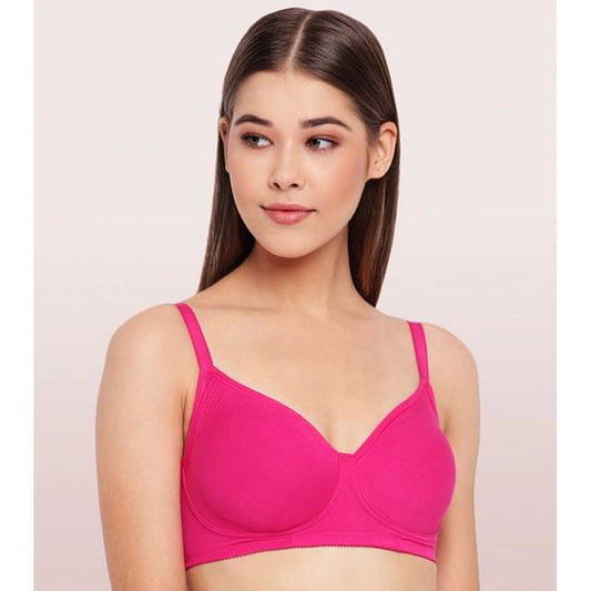 Women's Cotton Everyday Non Padded And Wirefree Bra (Verry-Berry)