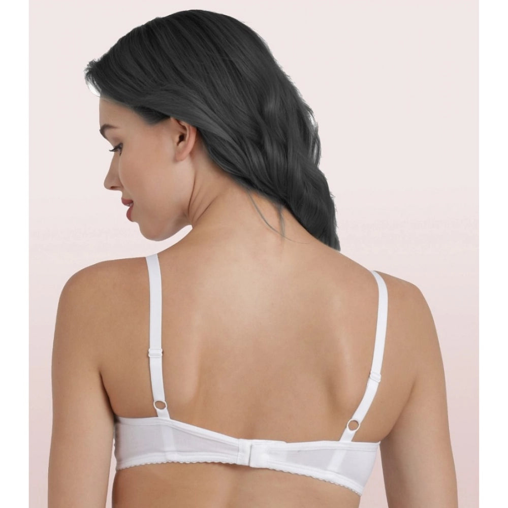 Women's Cotton Non-Wired &amp; Medium Coverage T-Shirt Bra (White)