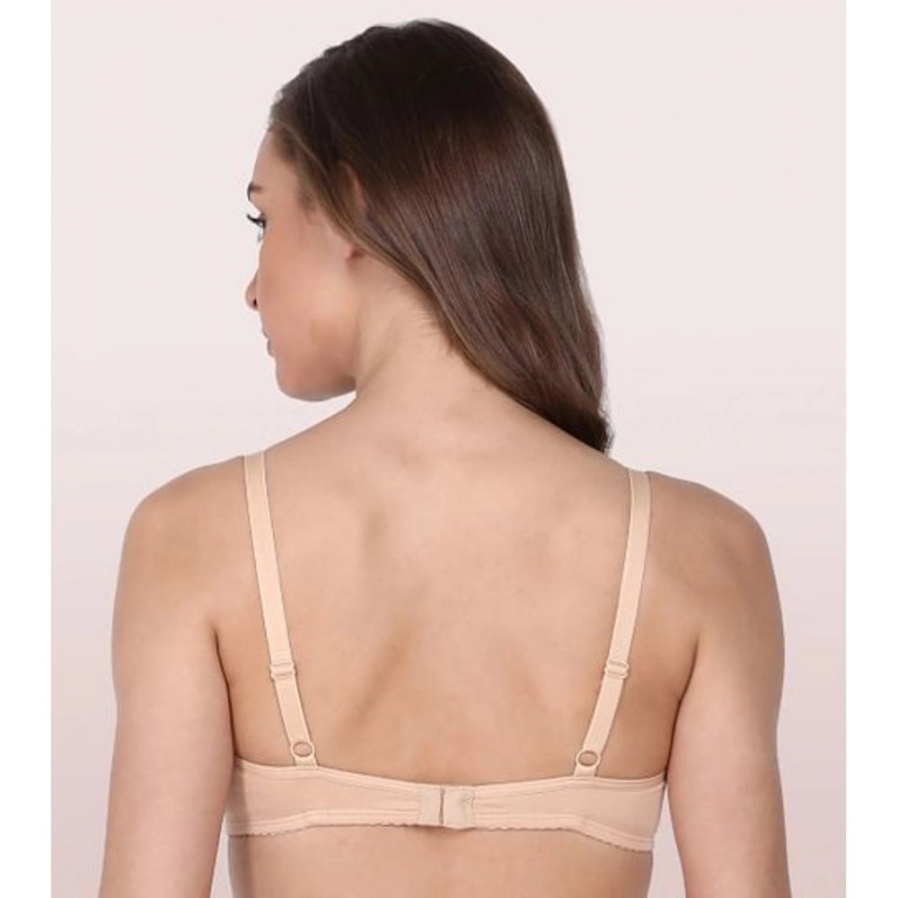 Women's Cotton Non-Wired &amp; Medium Coverage T-Shirt Bra (Skin)