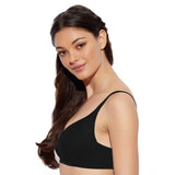 Women's Cotton Non-Wired &amp; Medium Coverage T-Shirt Bra (Black)