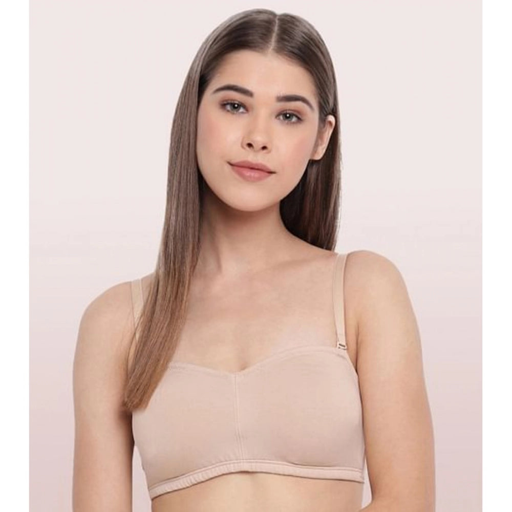 Women's Cotton Strapless Bra (Skin)