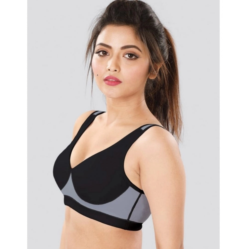 Women's 4D Stretch Sports Bra (Black-Grey)