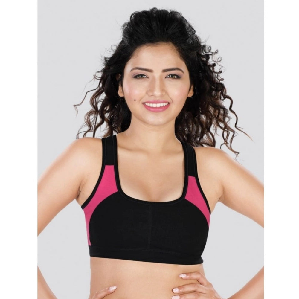 Women's 4D Stretch Sports Bra (Black-Pink)